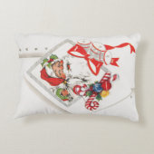 キャンディカンとサンタクロースのヴィンテージクリスマス アクセントクッション (裏面)