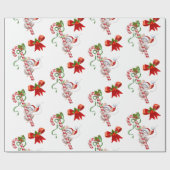 キャンディカンとネズミと弓かわいいクリスマス ラッピングペーパー (フラット)