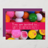 キャンディガムボールキッドの誕生日パーティー 招待状 (正面/裏面)