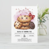 キャンディガーリーランドピンクCookie誕生日 招待状 (スタンド正面)