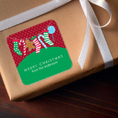 キャンディキャンとストッキングクリスマス スクエアシール