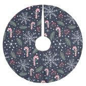 キャンディキャンとスノーフレークのクリスマスツリースカート ブラッシュドポリエステルツリースカート (正面)