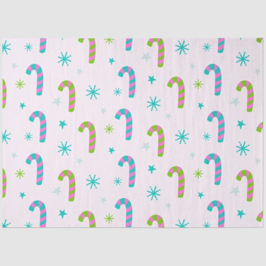 キャンディキャンとスノーフレークのピンクのクリスマス 薄葉紙 (正面)