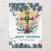 キャンディキャンとポインセチアと交差，クリスマス シーズンカード (正面/裏面)