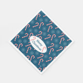 キャンディキャンと雪の結晶ブルークリスマス スタンダードランチョンナプキン (角)