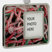 キャンディキャンズとペパーミントクリスマスホリデー シルバープレートフレームオーナメント (右)