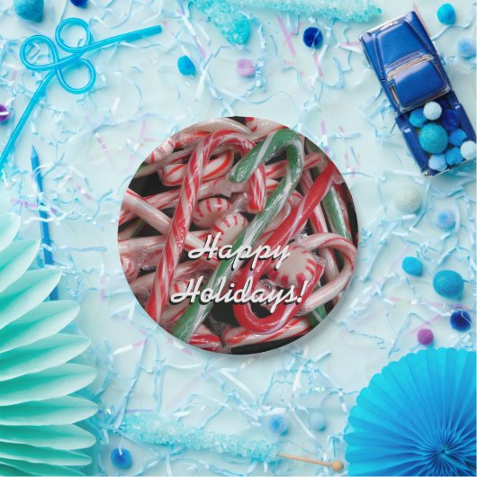 キャンディキャンズとペパーミントクリスマスホリデー ペーパープレート (パーティー)