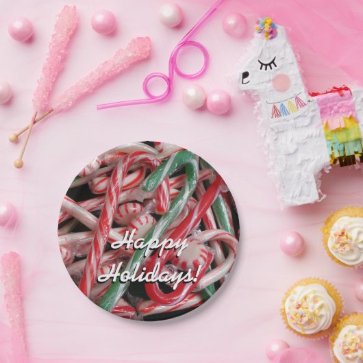 キャンディキャンズとペパーミントクリスマスホリデー ペーパープレート (パーティー)