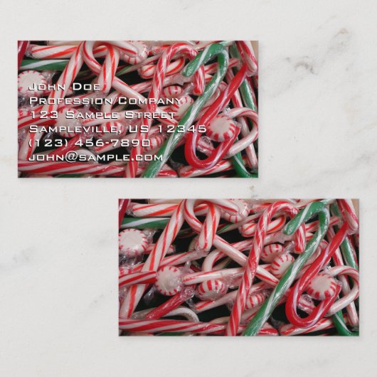 キャンディキャンズとペパーミントクリスマスホリデー 名刺 (正面/裏面)