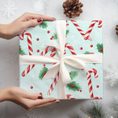 キャンディキャンズクリスマスティール(緑がかった色) ラッピングペーパー