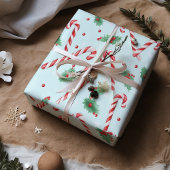 キャンディキャンズクリスマスティール(緑がかった色) ラッピングペーパー