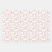 キャンディキャンズドットと雪の結晶レッドクリスマス ラッピングペーパーシート (正面)