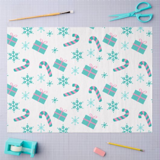 キャンディキャンセスクリスマスプレゼント雪の結晶クリスマス 薄葉紙 (クラフト)