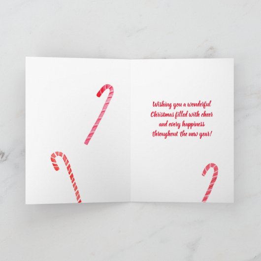 キャンディキャンセスクリスマスホリデーウォーターカラーレッド カード (内部)