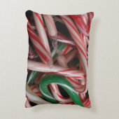 キャンディキャンセスクリスマスホリデーホワイトグリーンと赤 アクセントクッション (裏面(縦))