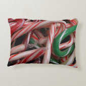 キャンディキャンセスクリスマスホリデーホワイトグリーンと赤 アクセントクッション (裏面)