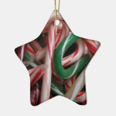 キャンディキャンセスクリスマスホリデーホワイトグリーンと赤 セラミックオーナメント (左)