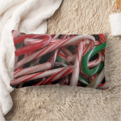 キャンディキャンセスクリスマスホリデーホワイトグリーンと赤 ランバークッション (ブランケット)