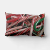 キャンディキャンセスクリスマスホリデーホワイトグリーンと赤 ランバークッション (裏面)