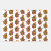 キャンディキャンセージジンジャーブレッドハウスクリスマス ラッピングペーパーシート (正面)