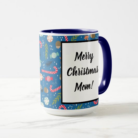 キャンディキャンディと包まれたクリスマスキャンディ マグカップ (正面右)