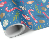 キャンディキャンディと包まれたクリスマスキャンディ ラッピングペーパー (ロールコーナー)