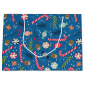 キャンディキャンディと包まれたクリスマスキャンディ ラージペーパーバッグ (正面)