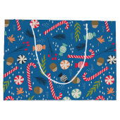 キャンディキャンディと包まれたクリスマスキャンディ ラージペーパーバッグ (裏面)