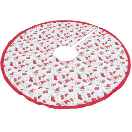 キャンディキャンヌ、ギフト、サンタハットのクリスマス ブラッシュドポリエステルツリースカート