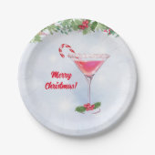 キャンディキャン&カクテルクリスマスホリデーパーティー ペーパープレート (正面)