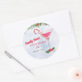 キャンディキャン&カクテルクリスマスホリデーパーティー ラウンドシール (封筒)