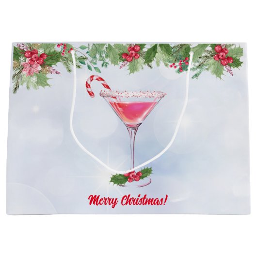 キャンディキャン&カクテルクリスマスホリデーパーティー ラージペーパーバッグ (正面)