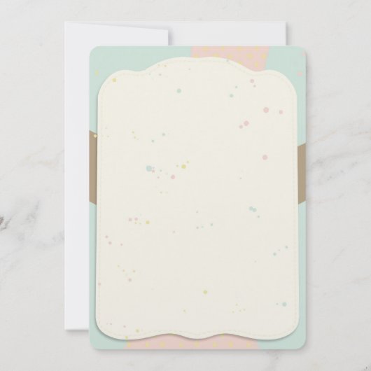 キャンディキュートベアファースト誕生日招待状 招待状 (裏面)