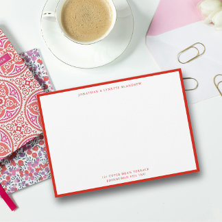 キャンディクラシックレッド縁どフラットノートカード ノートカード