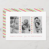 キャンディクールケーン3枚フォトホリデーカード 案内状 (正面/裏面)