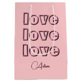 キャンディクールピンククリーン3 x愛 | パステルバラ ミディアムペーパーバッグ (裏面)