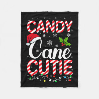 キャンディケインかわいこちゃんかわいいおもしろいクリスマスクリスマスキャンディL フリースブランケット