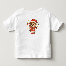 キャンディケインの小さなサンタガール トドラーTシャツ