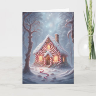 キャンディケインの森の小屋 クリスマス カード