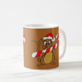キャンディケインを持つネズミ、クリスマスマグ コーヒーマグカップ (正面右)