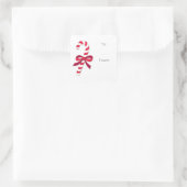 キャンディケインフェスティバルホリデーギフトラップステッカー スクエアシール (バッグ)