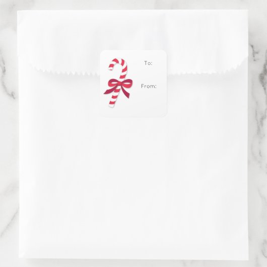 キャンディケインフェスティバルホリデーギフトラップステッカー スクエアシール (バッグ)