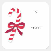 キャンディケインフェスティバルホリデーギフトラップステッカー スクエアシール (正面)