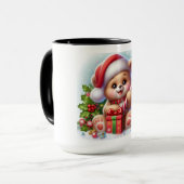 キャンディケインベア" – かわいいベビーベアのクリスマスに マグカップ (正面左)