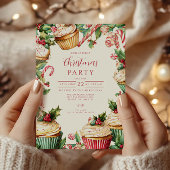 キャンディケイン カップケーキ クリスマス 招待状