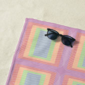 キャンディケーキパステルカラーブロック ビーチタオル (インサイチュ)