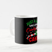 キャンディケーンのクリスマスが大好きな女の子 楽しいデザイン コーヒーマグカップ (正面左)