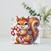 キャンディケーンを持った陽気なリス シーズンカード (スタンド正面)