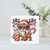 キャンディケーンを持つ祭りのトナカイ シーズンカード (スタンド正面)