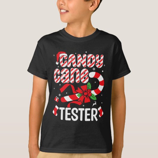 キャンディケーンテスタークルー 面白いクリスマス休暇 メンズ Tシャツ (正面)